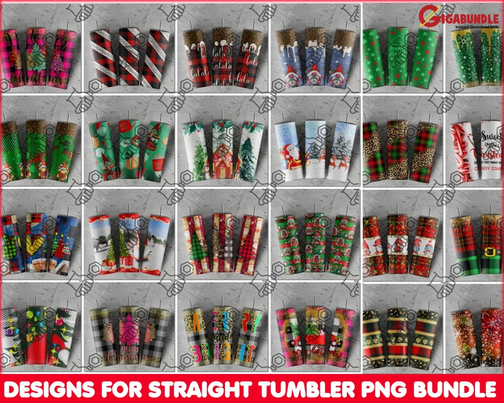 200+ Christmas Tumbler Sublimation Designs | 20Oz Skinny Bundle Wrap Cartoon Funny Design Png