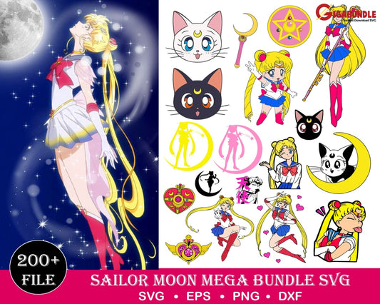 200+ Sailor Moon Bundle Svg Png Dxf Eps