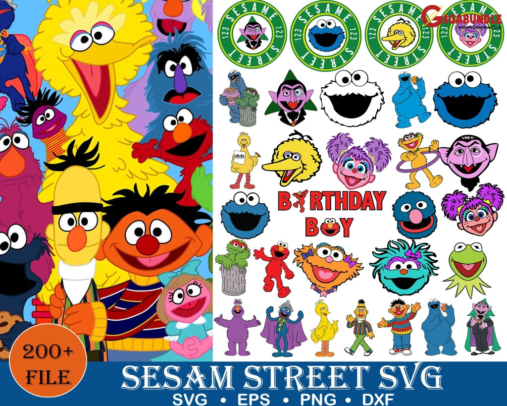 200+ Sesam Street Bundle Svg Png Dxf Eps