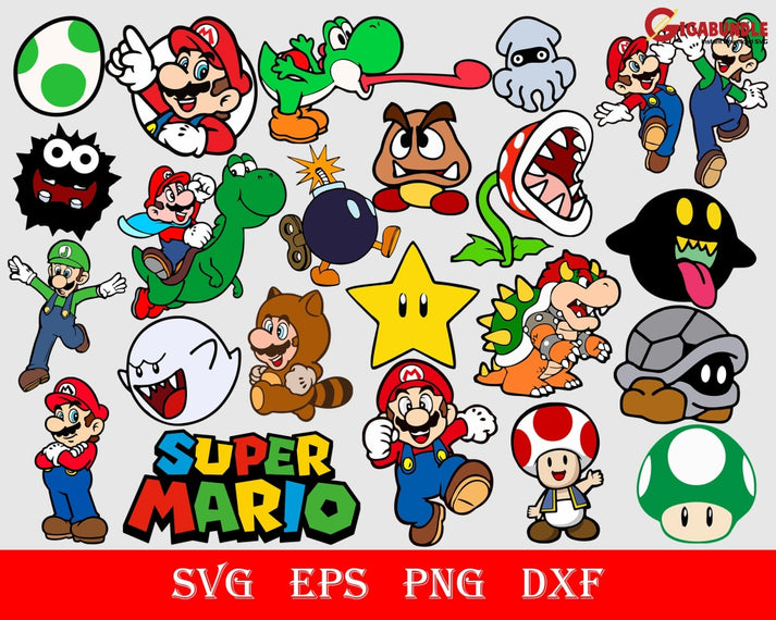 200+ Super Mario bundle svg, png, dxf, eps – Gigabundlesvg