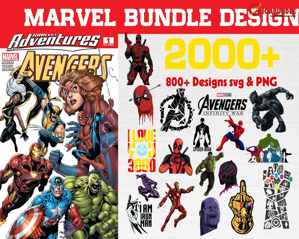 2000+ Marvel Bundle Svg Png Dxf Eps