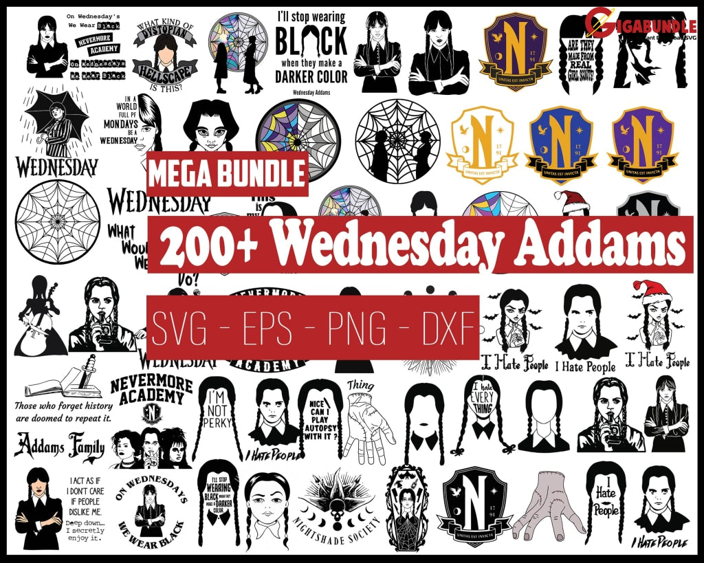 200+New Bundle Wednesday Addams Svg - Svg Png Family