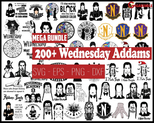 200+New Bundle Wednesday Addams Svg - Svg Png Family