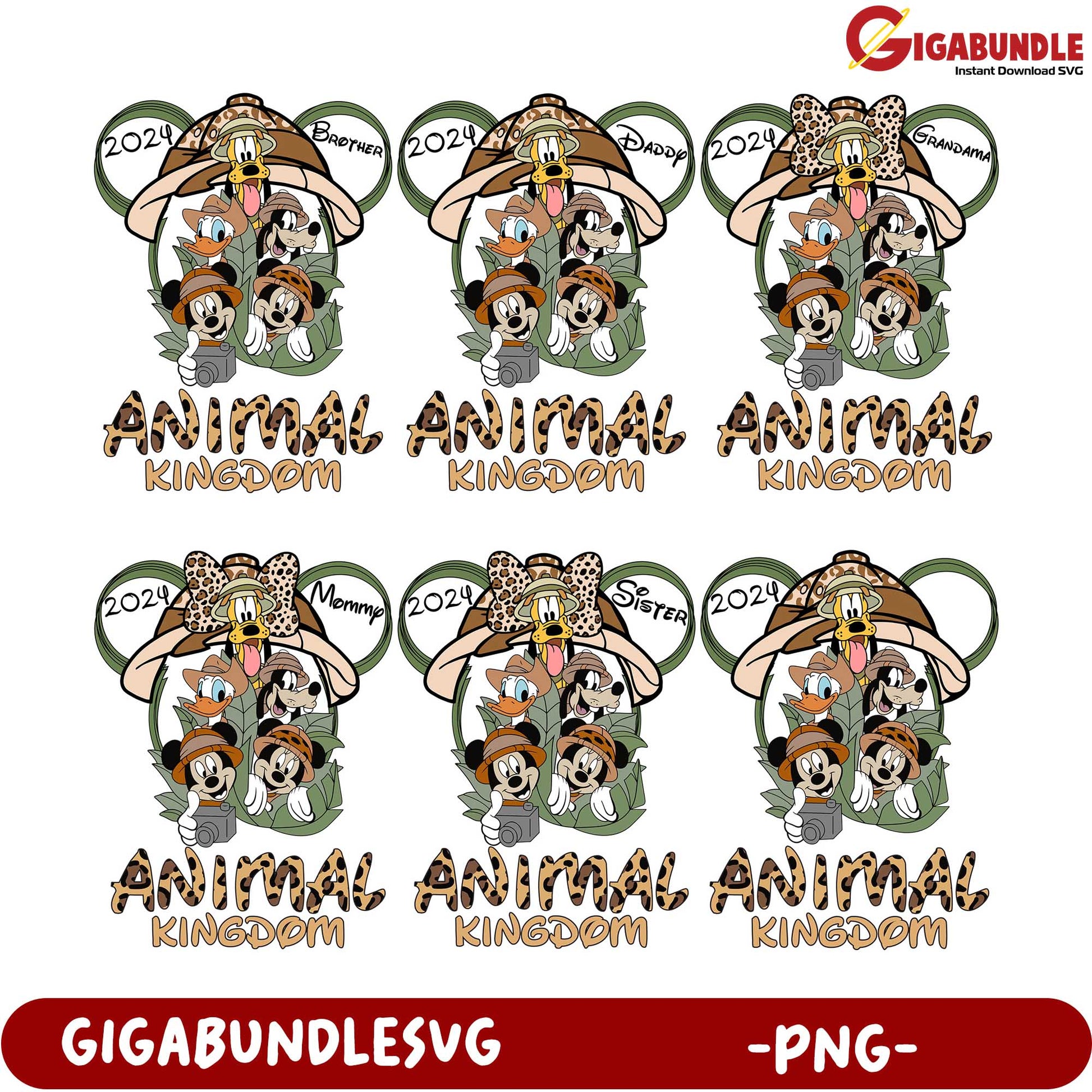 2024 Animal Kingdom Family Bundle - PNG Downloadable Designs