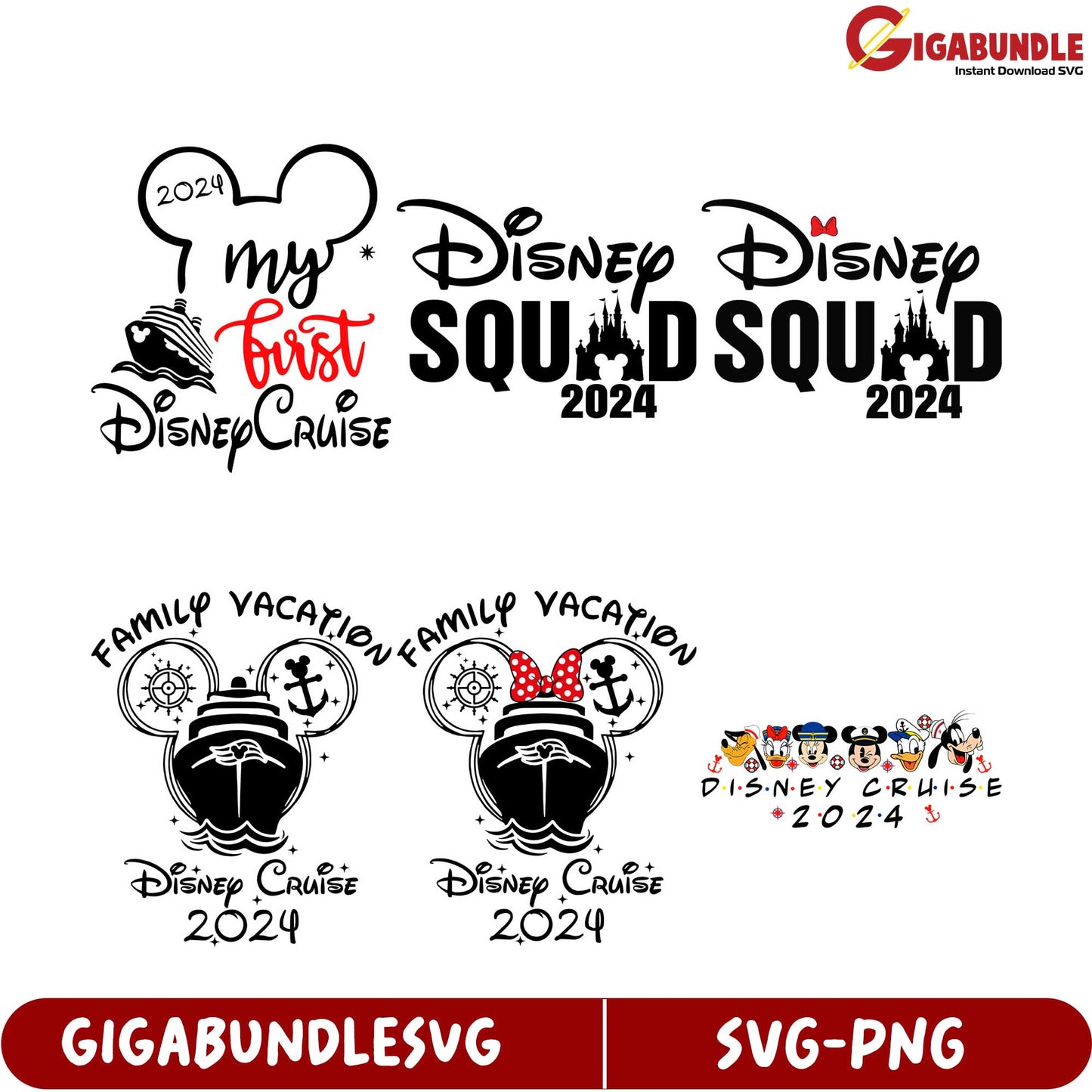 2024 Disney Cruise SVG Bundle  My First Disney Squad Designs