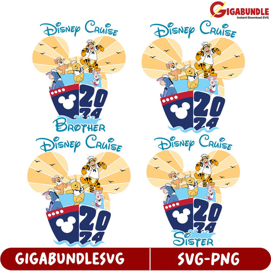 2024 Disney Cruise SVG Bundle for Brother and Sister Designs
