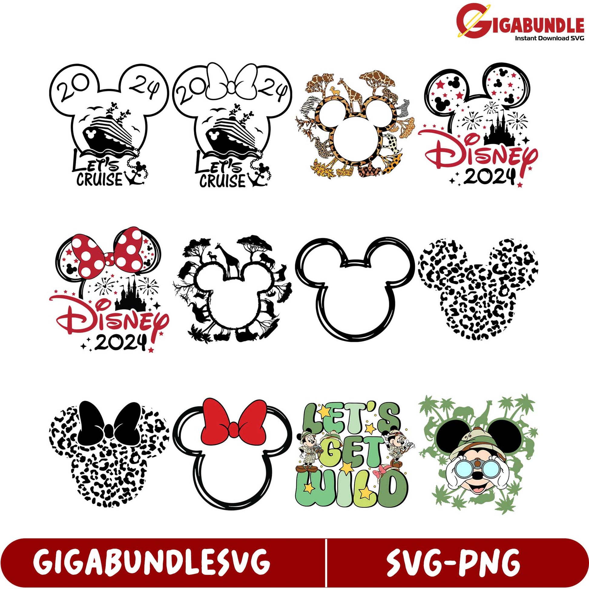 2024 Disney SVG Bundle Cruise, Mickey, and Fun Designs