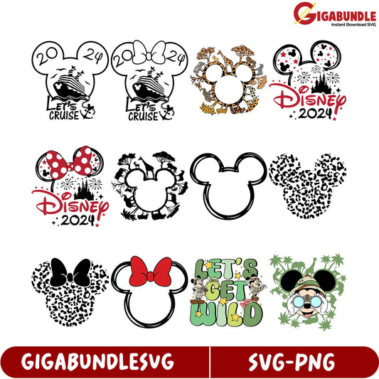 2024 Disney SVG Bundle Cruise, Mickey, and Fun Designs