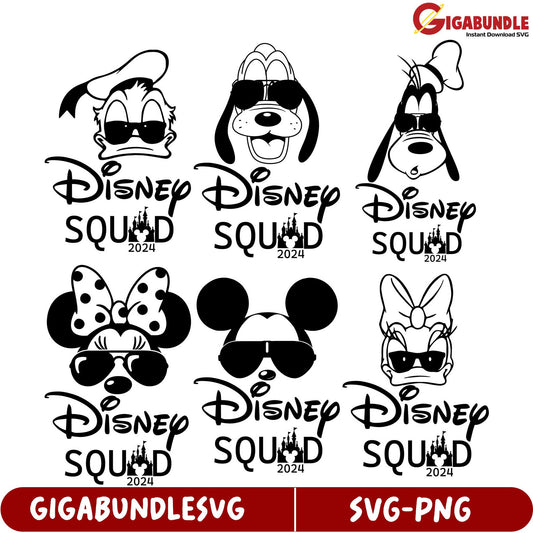 2024 Disney Squad SVG Bundle - Cool Characters for Creative Projects