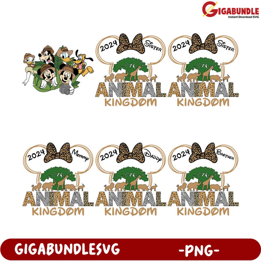 2024 Family Animal Kingdom PNG Bundle with Disney Characters