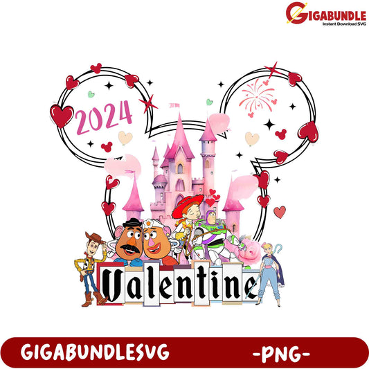 2024 Valentine's Day Disney PNG Graphic for Cute Celebrations