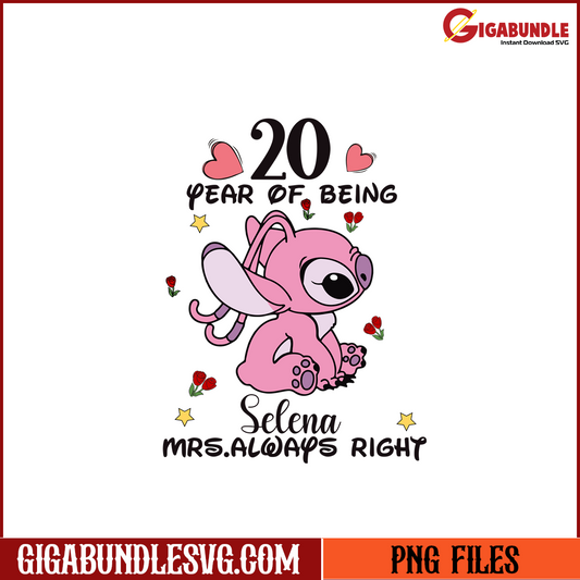 Angela 20 Year of Being Mrs.Always Right Custom Name