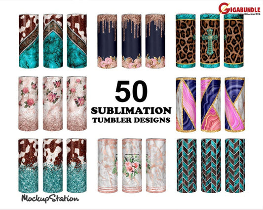 20Oz Skinny Tumbler Sublimation Design Bundle Png Digital Download Template