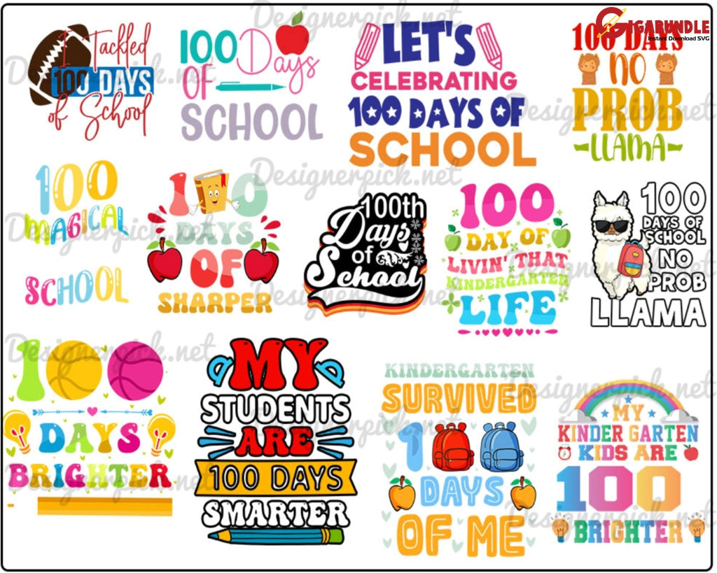 230+ Bundle 100 Days Of School Svg Happy Png Back To School Brighter Teacher Appreciation Gift