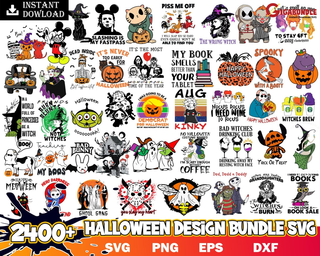 2400+ Halloween Design Bundle Svg Cut File Cricut Silhouette-Instant Download
