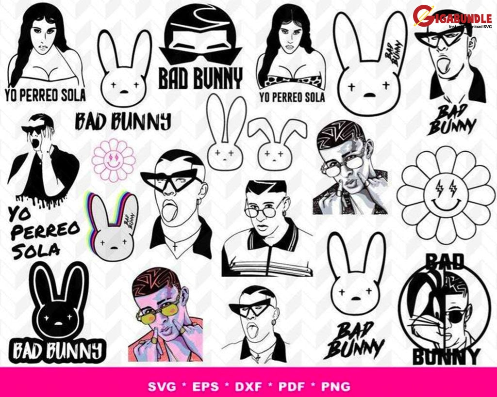 250+ Bad Bunny Bundle Svg Png Dxf Eps