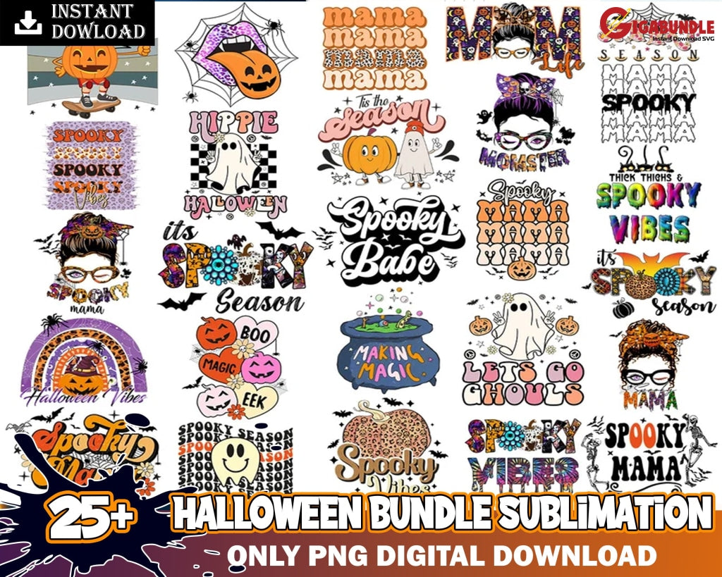25+New Halloween Png Bundle Png Sublimation Tis The Season Shirt Design