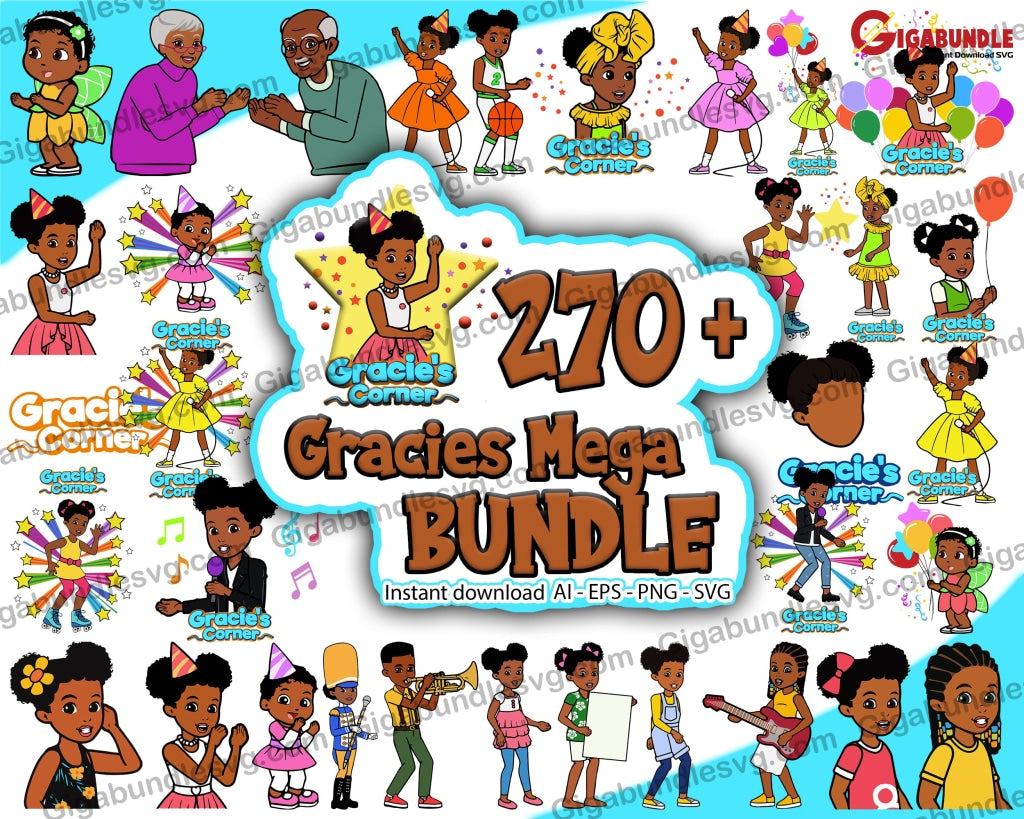 270+ BUNDLE Gracie Corner and Friends svg, Gracie Corner SVG, Gracie C