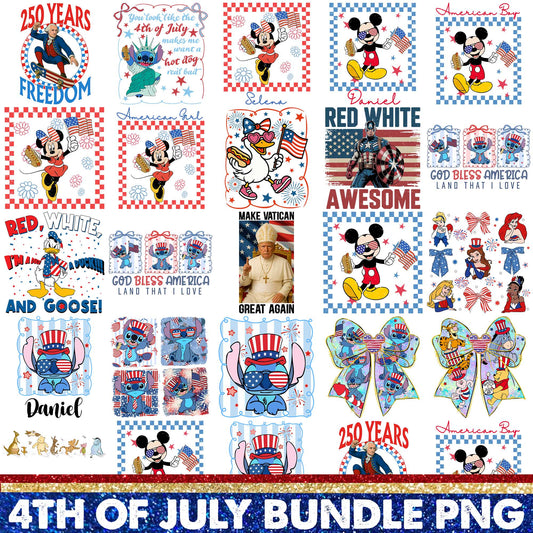Disney 4th Of July Png Bundle