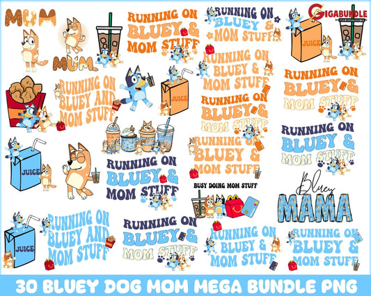 30+ Blue Dog Mama Png Bundle Mother Day Png Mom Digital Download Sublimation