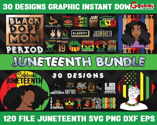 30 Juneteenth Svg Bundle Black History Flag Pride Americans Independence 1865 Freedom Justice