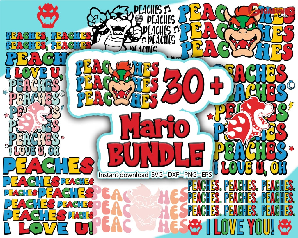 30+ Peachs Mario Bundle Svg Png Dxf Eps Instant Download