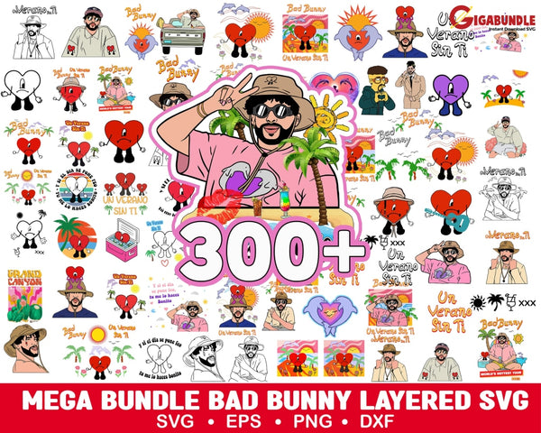 300 Bad Bunny Bundle- Digital Download – Gigabundlesvg