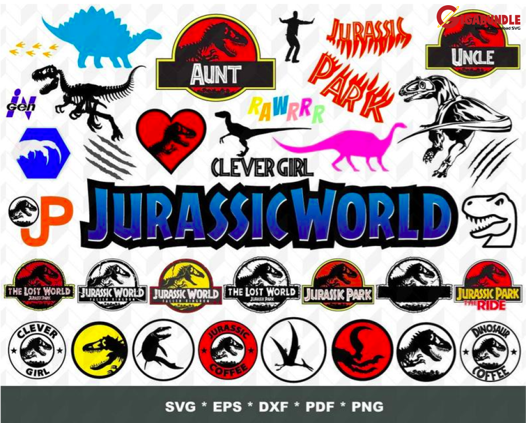 300+ Jurassic Park Bundle Svg Png Dxf Eps