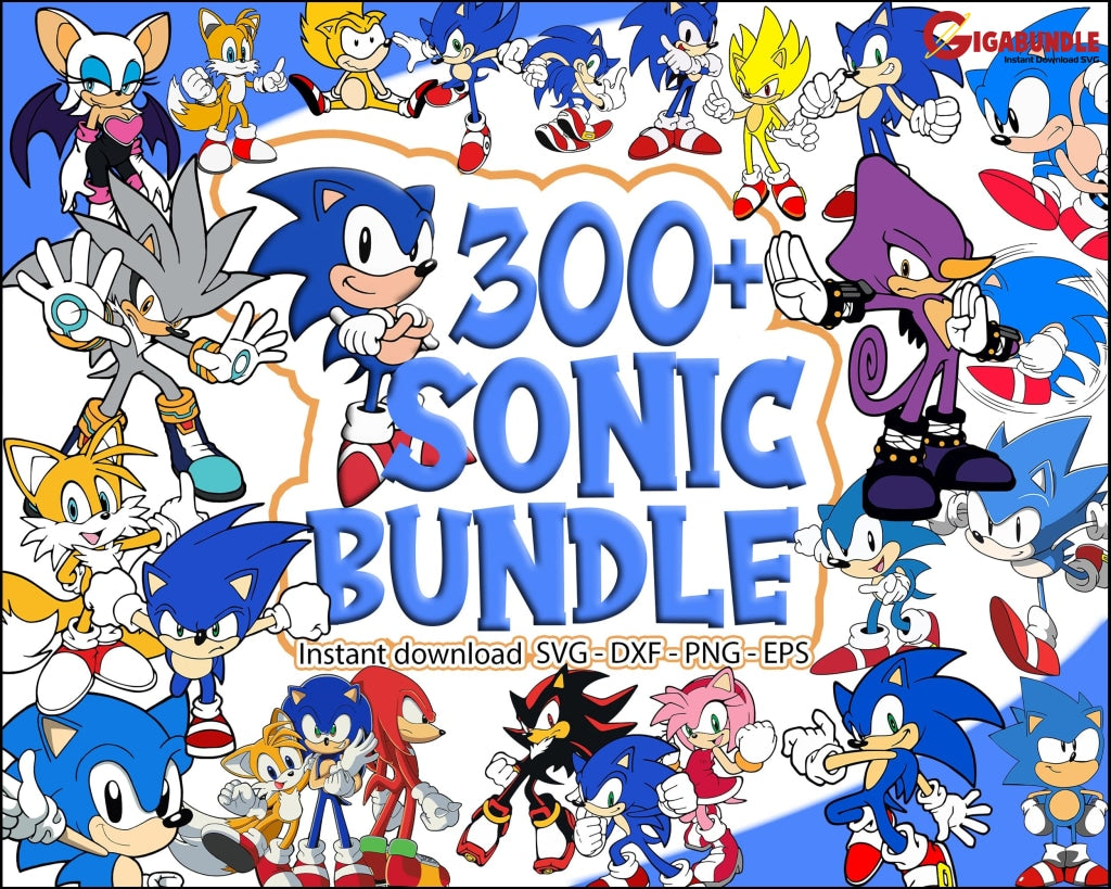 300+ Sonic Bundle Svg Png Dxf Eps