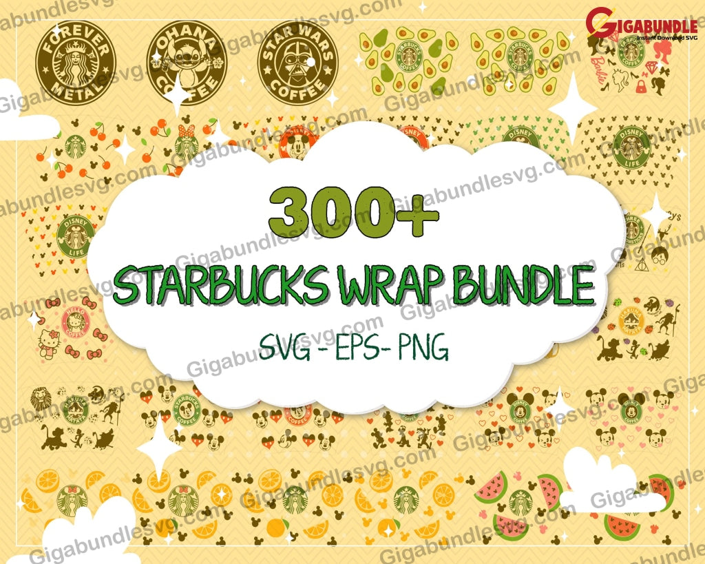 300+ Starbucks Wrap Bundle Svg Png Dxf Eps