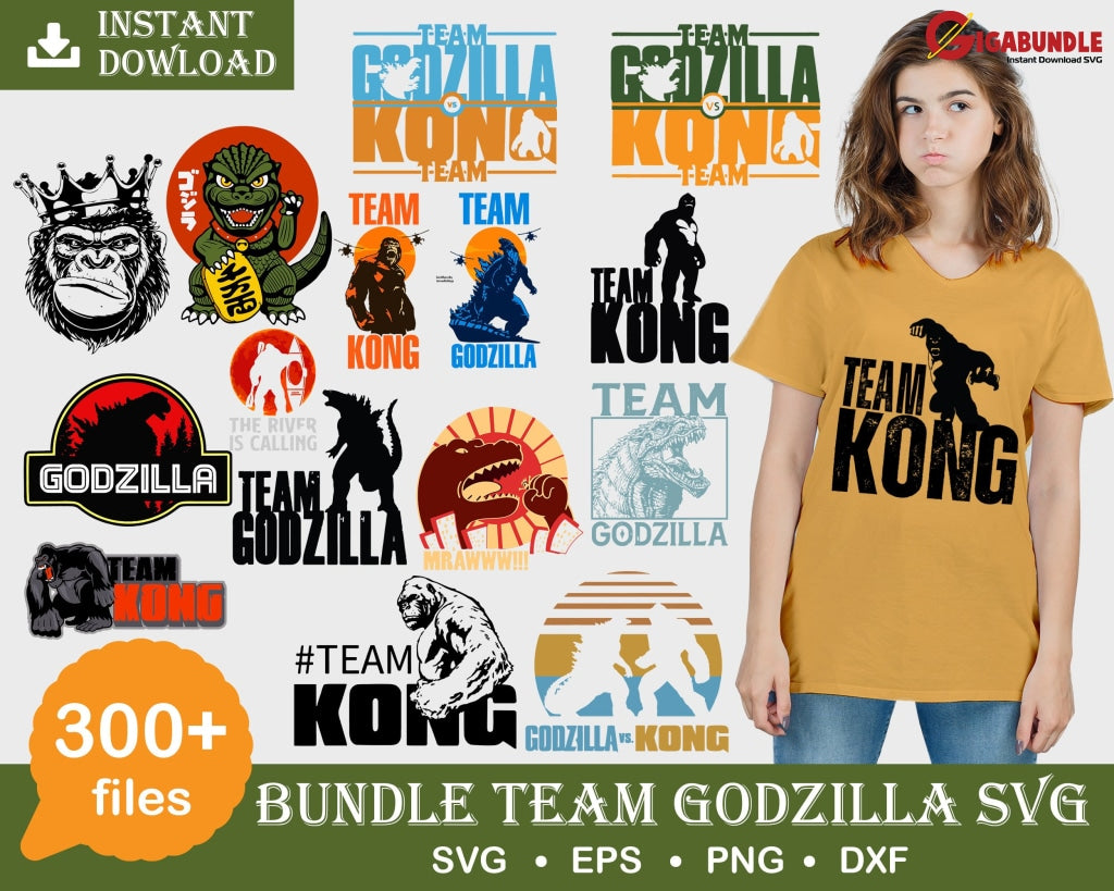 300+Team Godzilla Bundle Svg Png Dxf Eps