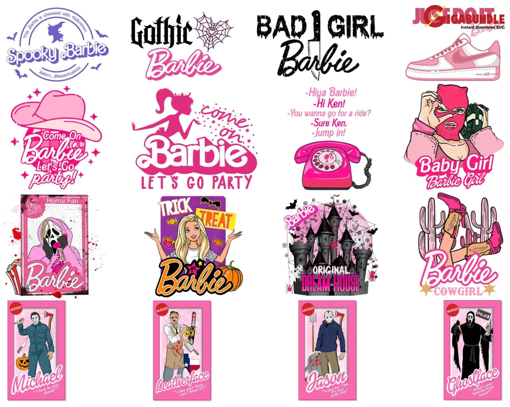 35+ Barbie Halloween Png Bundle Barb Come On Lets Go Party Trick Or Treat Spooky Movie 2023