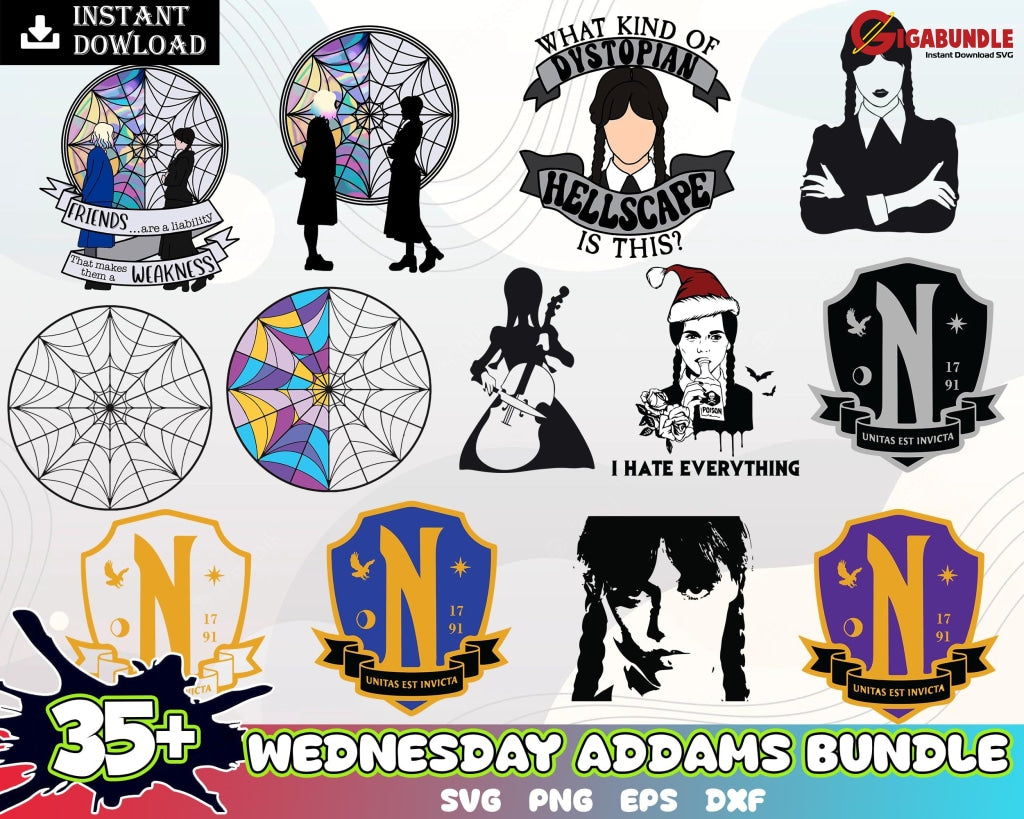 35+ Bundle Wednesday Addams Svg - Svg Png Family