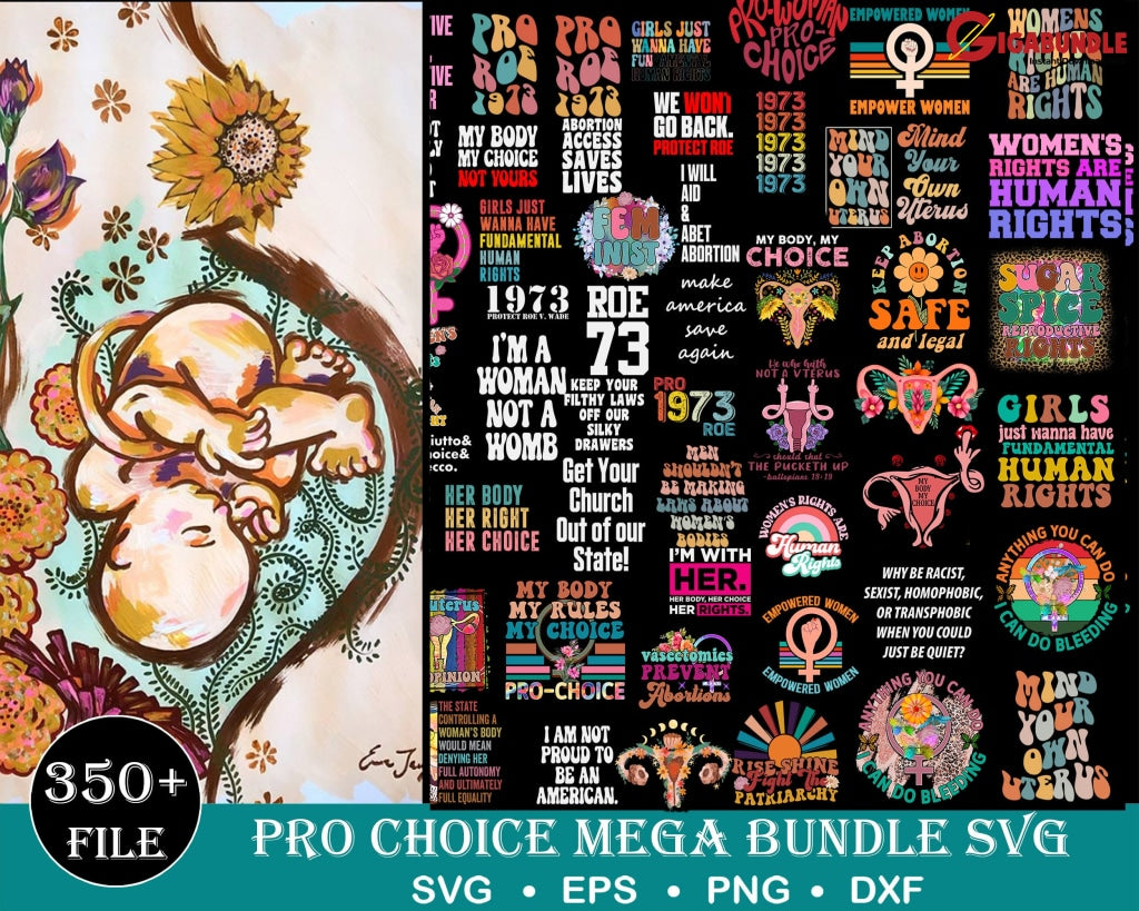 350+ Pro Roe Svg Bundle Uterus Choice Cut File V Wade Svg Png Protect Reproductive Rights