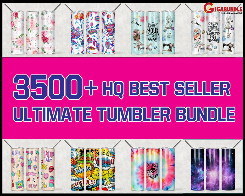 3500+ Hq Best Seller Ultimate Tumbler Bundle Bundle Design Sublimation 20Oz Skinny
