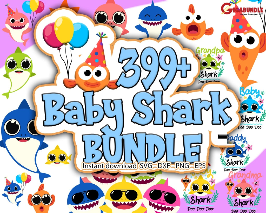 399+ Baby Shark Bundle Svg Png Dxf Eps