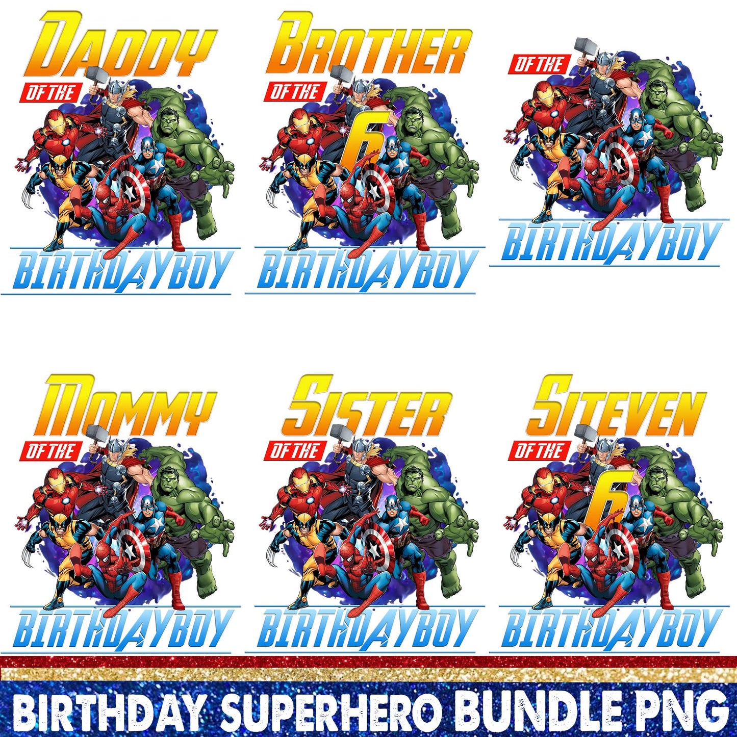 Superhero Birthday Bundle PNG