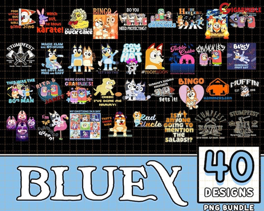 40+ Bundle Bluey Png Bluey Birthday- Instant Download