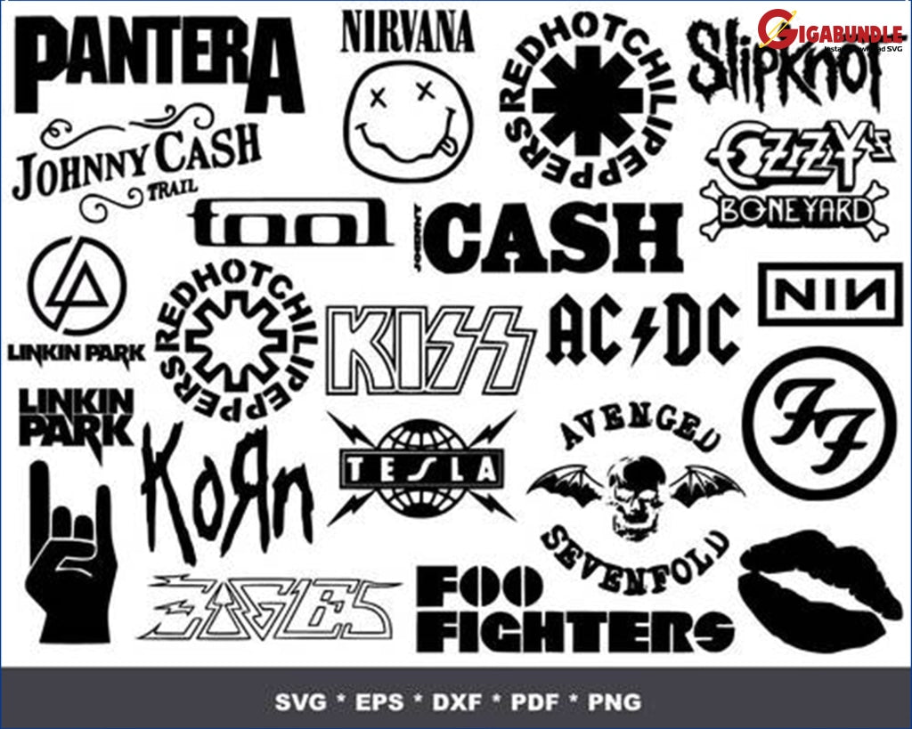 400+ Rock Band Logo Bundle Svg Png Dxf Eps