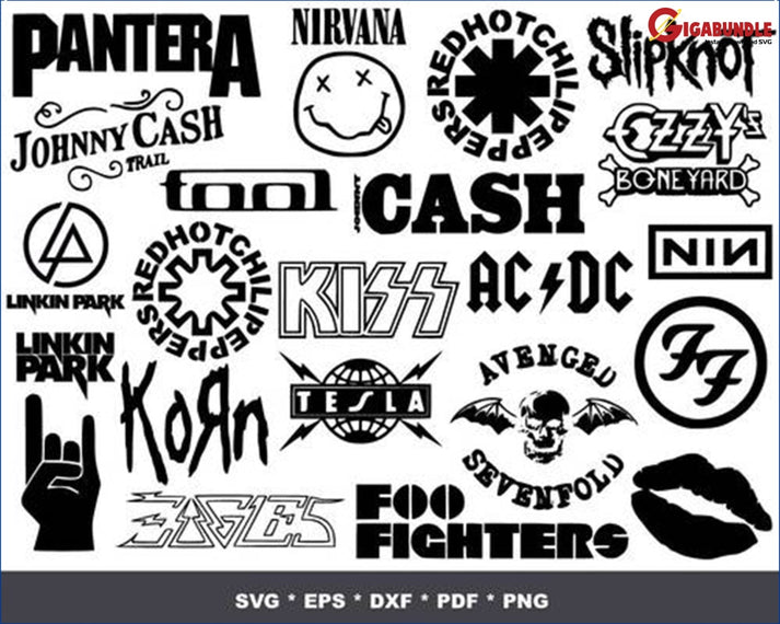 400+ Rock band logo bundle svg, png, dxf, eps – Gigabundlesvg