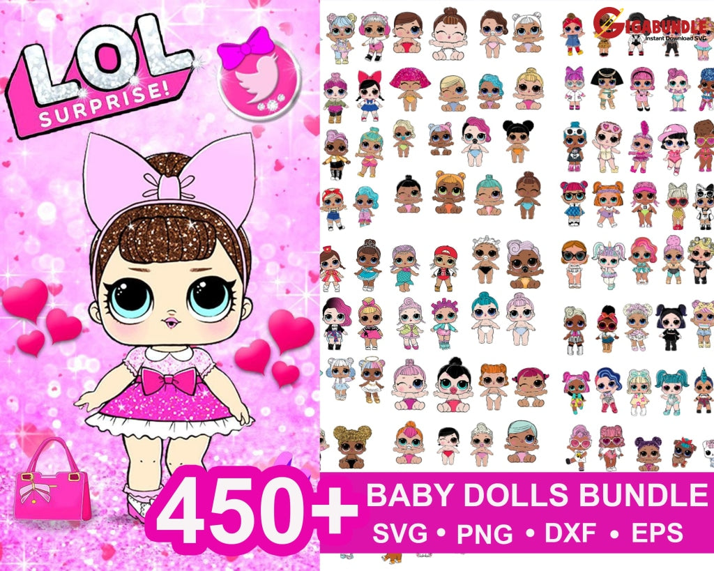 450+ Mega Bundle Lol Doll Svg Png Dxf Eps