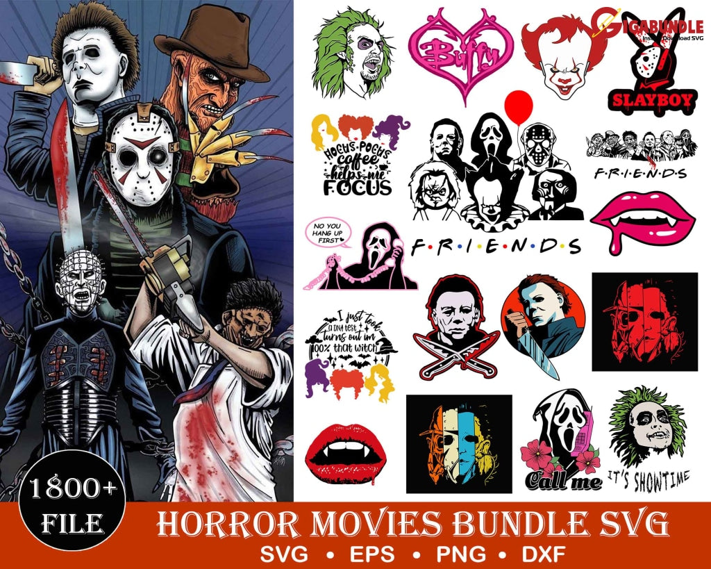 4750+ Horror Movies Bundle Svg Halloween Nightmare Christmas Svg Hocus Pocus Stitch Horror Huggy