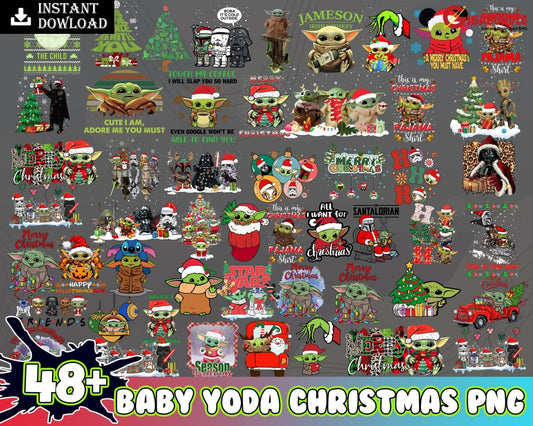 48+ Christmas Baby Yoda Bundle Png Grogu Instant Download Png