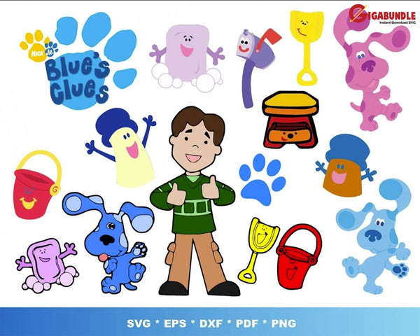 50+ Blue's clues bundle svg, png, dxf, eps – Gigabundlesvg