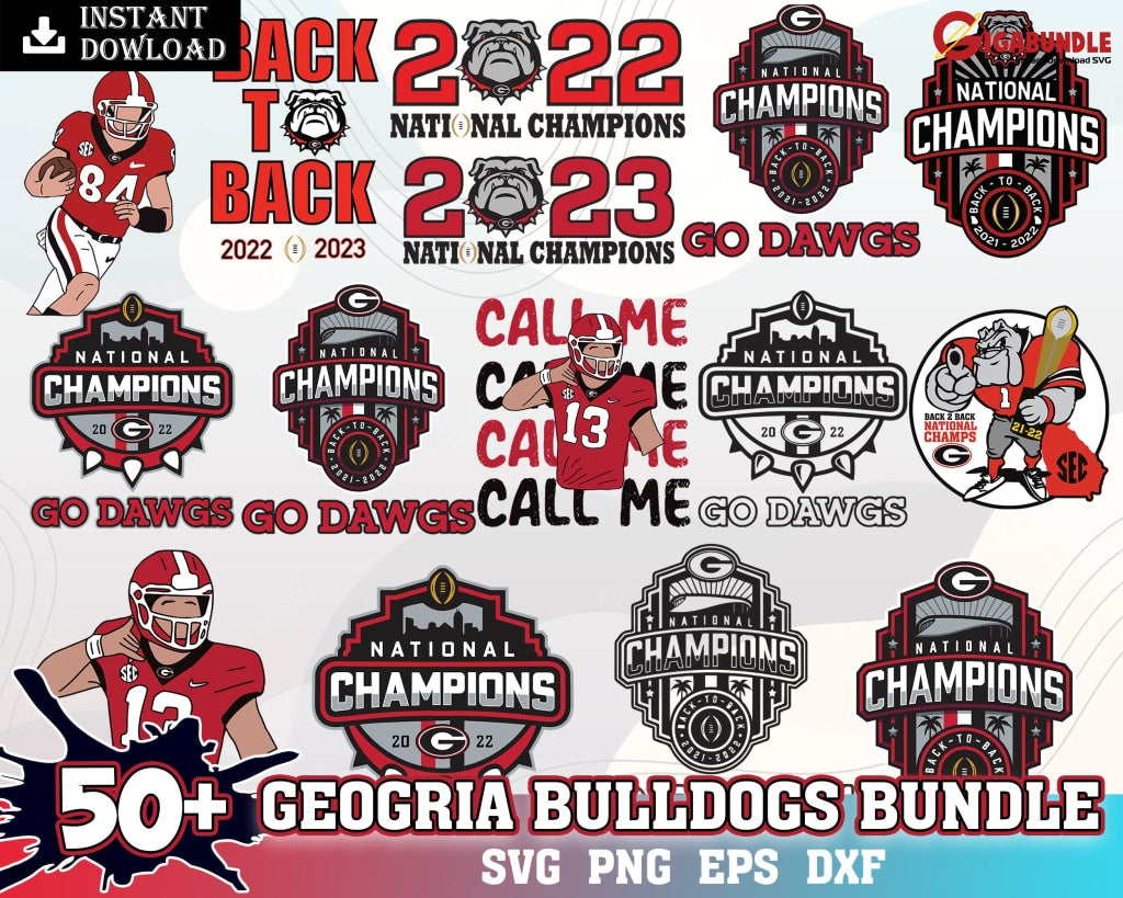 50+ Georgia Bulldogs Svg Bundles Ncaa Football Svg Cricut Cutting File Vector Clipart Digital
