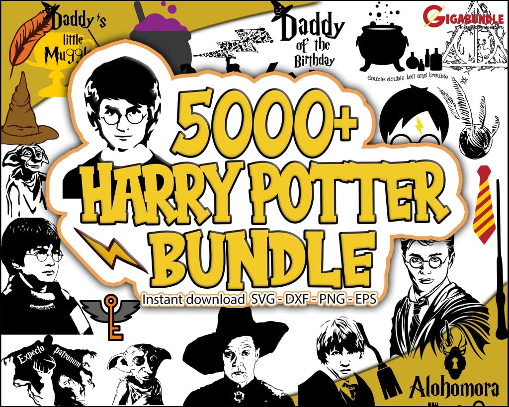 5000+ Harry Potter Bundle Svg Png Dxf Eps