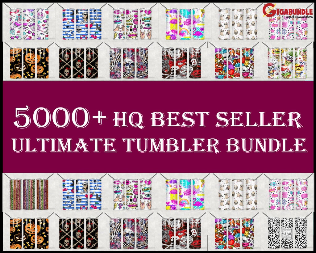 5000+ Hq Best Seller Ultimate Tumbler Bundle Bundle Design Sublimation 20Oz Skinny