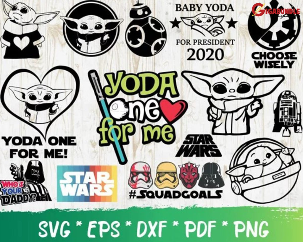 600+ Baby Yoda Bundle Svg Png Dxf Eps