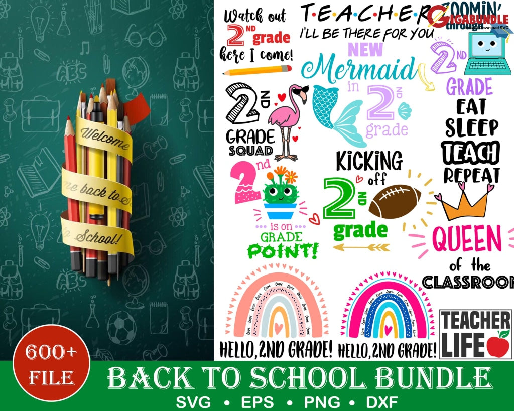 600+ Back To School Bundle Svg Png Dxf Eps