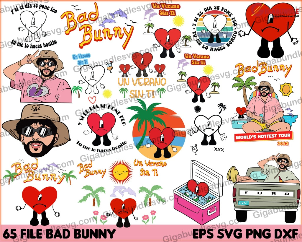 65 Bad Bunny Bundle- Digital Download